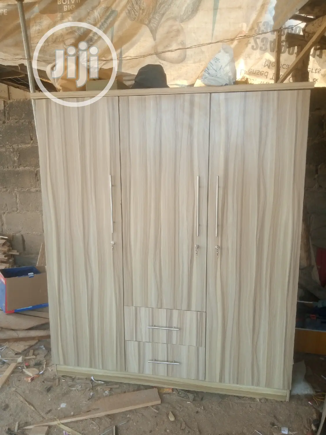 2 Doors Wardrobe With Locker and Show Rack