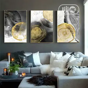Black Ink Annual Ring Abstract Artwork