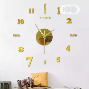 Frameless Diy Wall Mute Clock 3d Mirror Surface