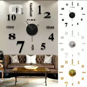 Frameless Diy Wall Mute Clock 3d Mirror Surface