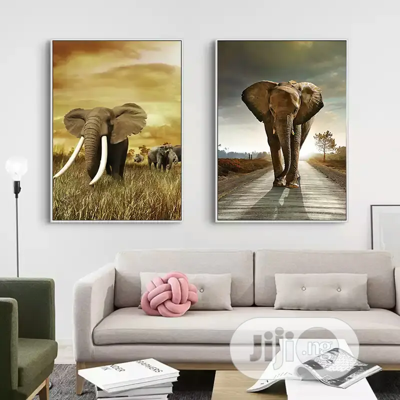 Elephant Wall Artwork With Frame