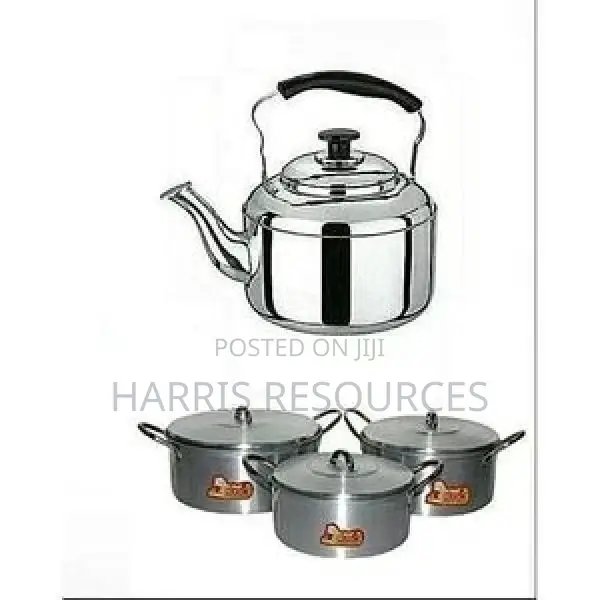 3 Pots + 4 Litres Whistling Kettle