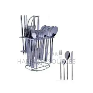 24 Eating Spoons Stainless Cutlery Set + Stainless Stand
