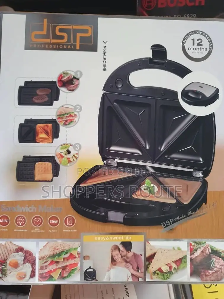 DSP 3 in 1 Sandwich Maker, Panini Grill, Waffle Maker