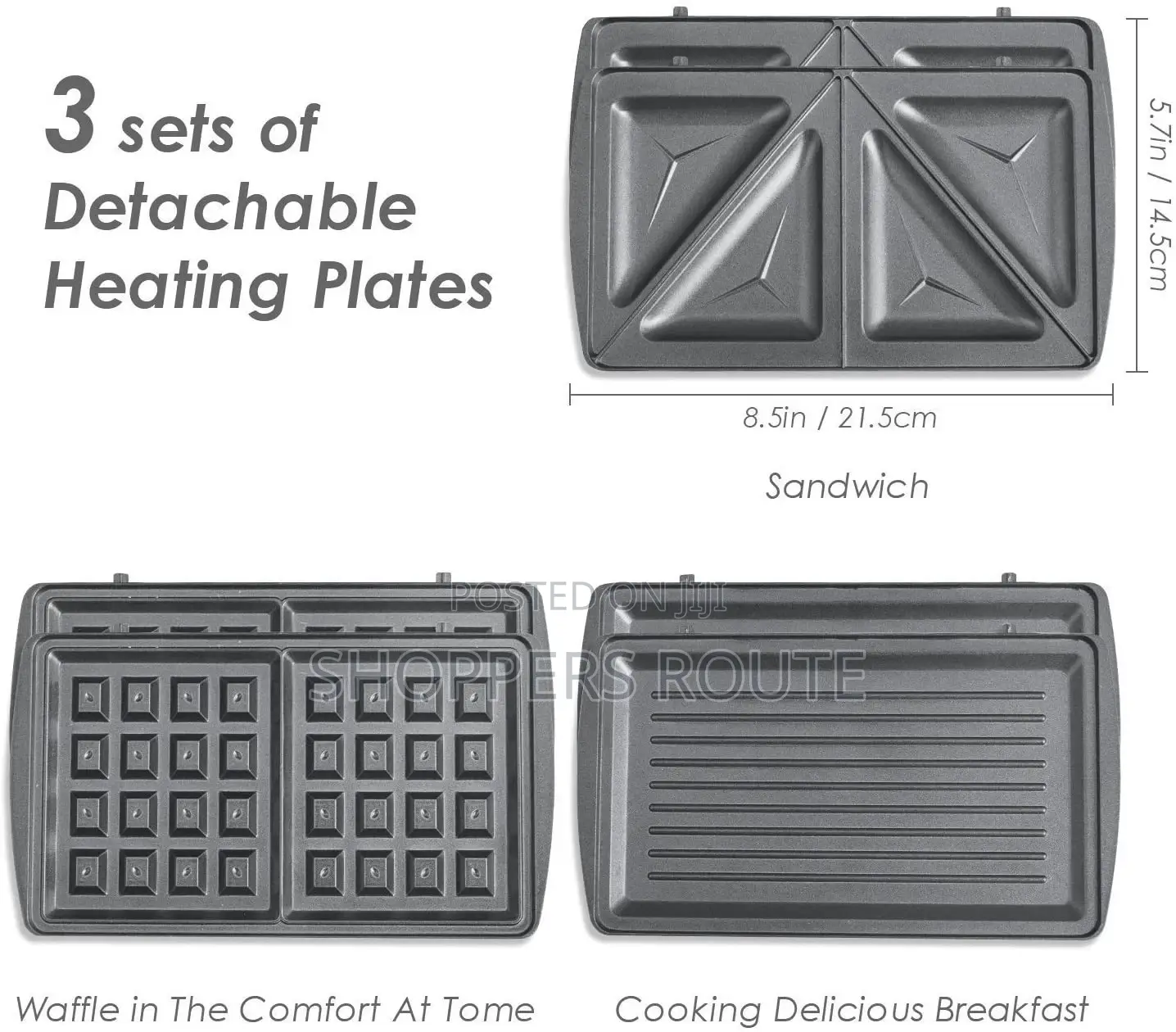 DSP 3 in 1 Sandwich Maker, Panini Grill, Waffle Maker