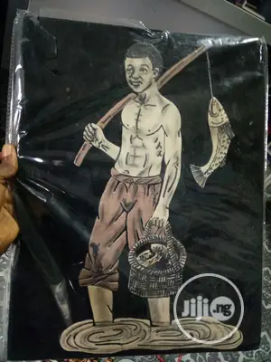 Handmade Artwork of a Fisherman