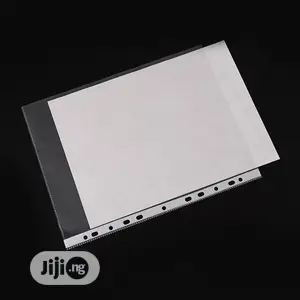 100pcs A4 Clear Plastic Punched Pockets Folders Filing