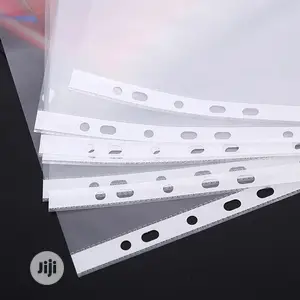 100pcs A4 Clear Plastic Punched Pockets Folders Filing
