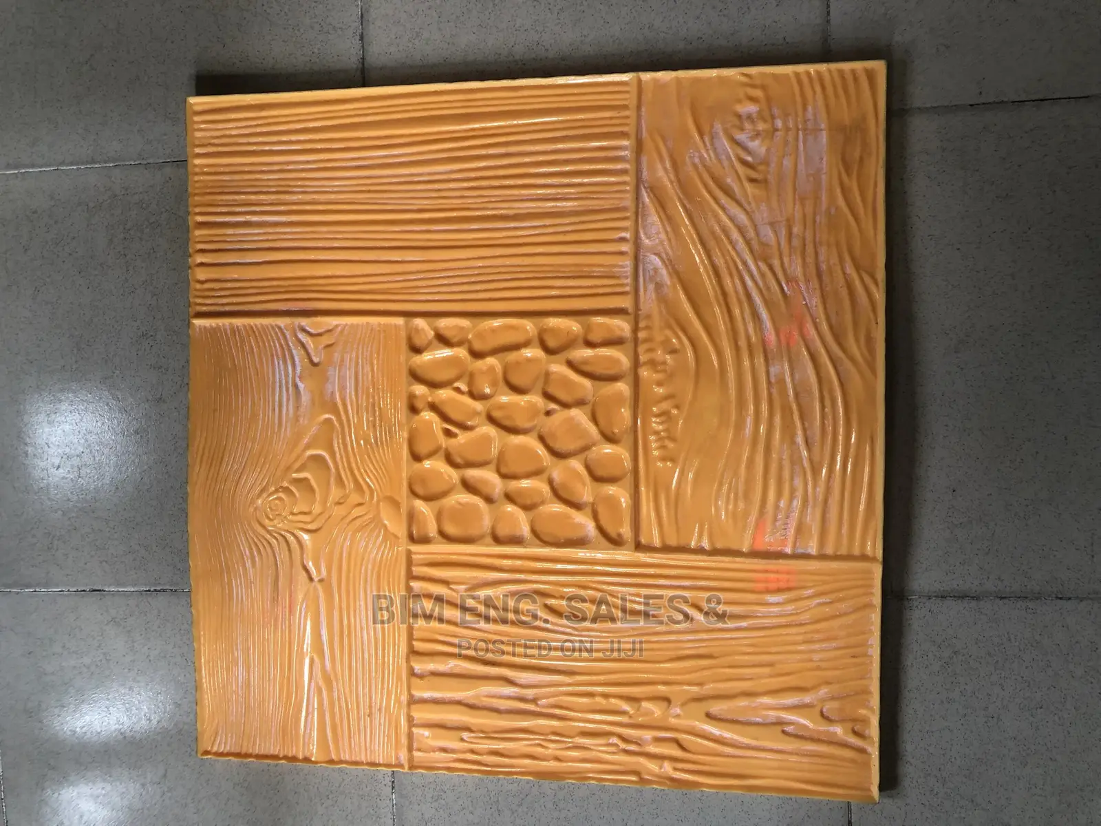 Wooden Frame Plank Concrete Stamped Compound Floor