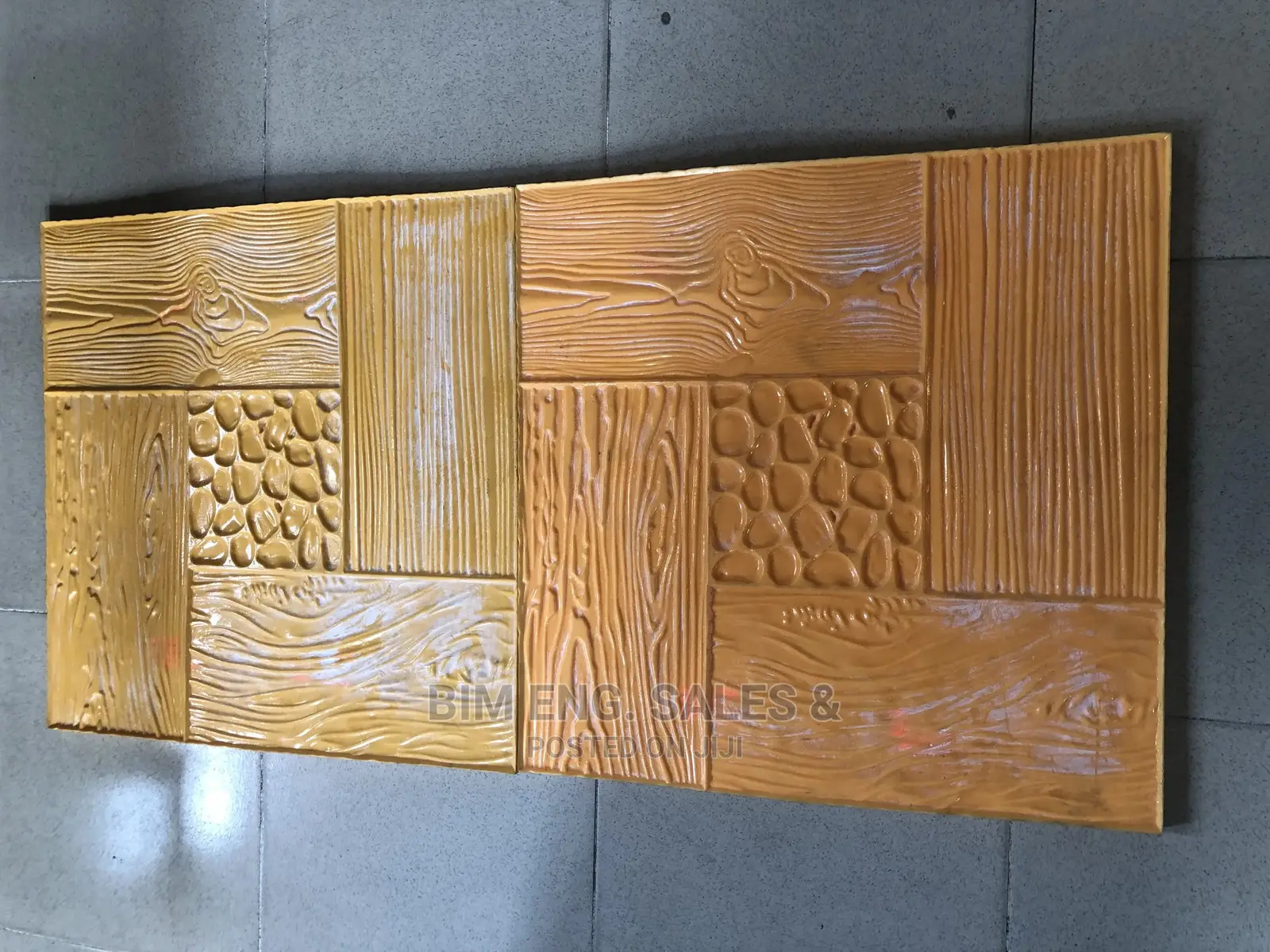 Wooden Frame Plank Concrete Stamped Compound Floor