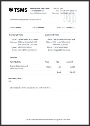 Tailor / Fashion Designer Management System / Software