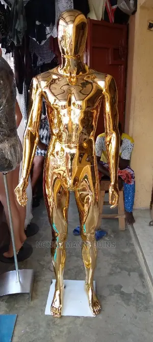 Male Egg Face Gold Chrome MANNEQUIN