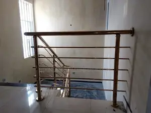 Stainless Handrail Gold Pipe Staircase/Balcony