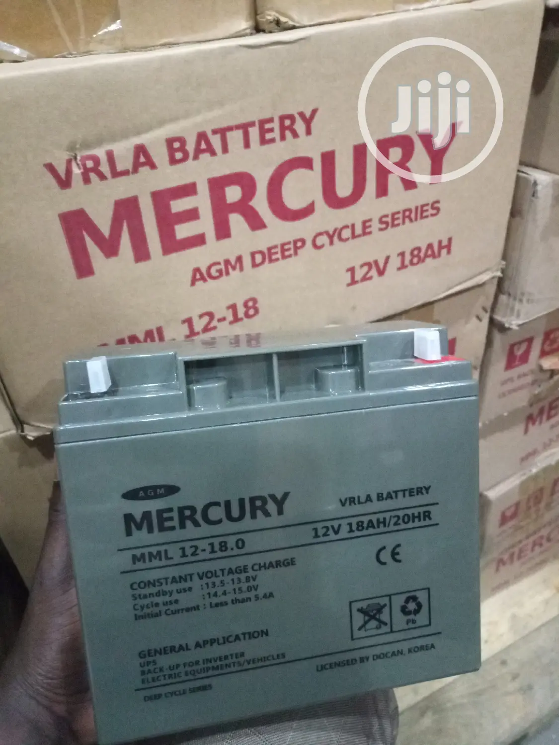 Mercury 12V18AH Deep Cycle Battery.