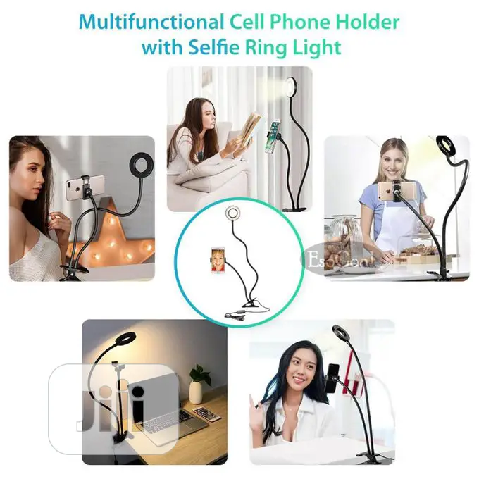 Light LED Selfie Ring Cell Phone Holder Stand
