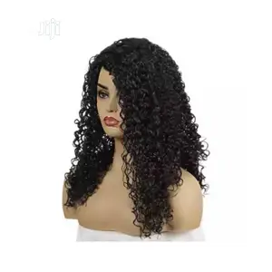 Black Wavy Invisible Parting Wig