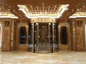 Automatic Glass Revolving Door For Airport Entrances