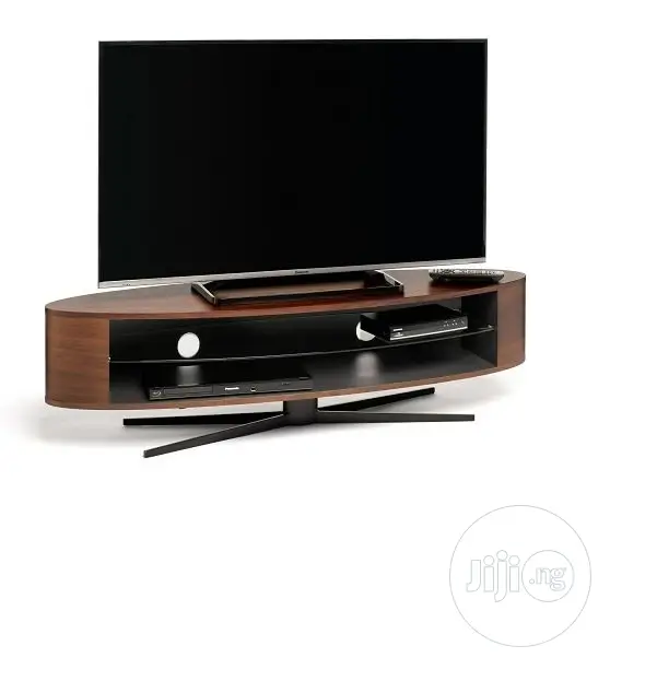 Chrome Entertainment Center TV Stand – Brown