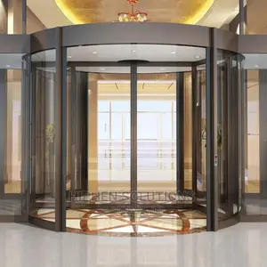 Tempered Glass Automatic Aluminium Revolving Door