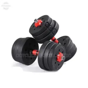 Adjustable Black Plastic Dumbell (10kg Each)