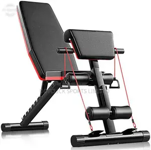 Adjustable Exercise Bench With Rope and Curl Pad