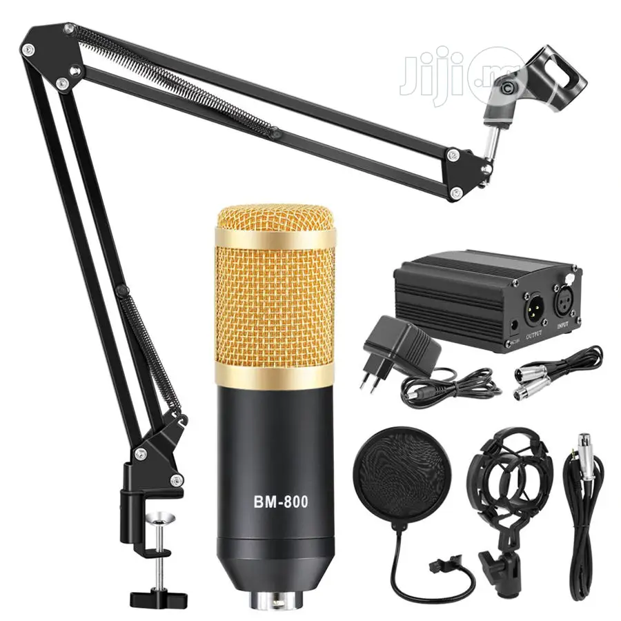 BM800 Phantom Power Audio Studio Mic Sound Recording Set