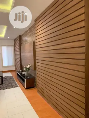 Tv False Wall and Wooden Console