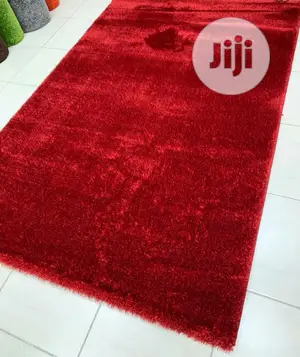 Pure Plain Red Shaggy Center Rugs 7/10