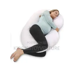 Big Size Pillow With White Cover- C Shaped Body Pillow