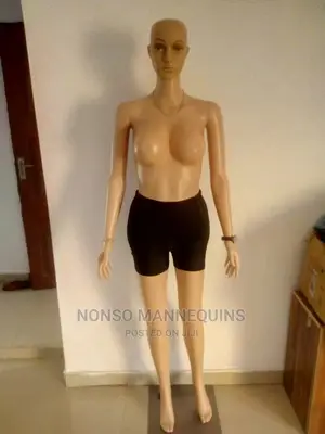 Busty Female Plastic Bald Head Display Mannequin