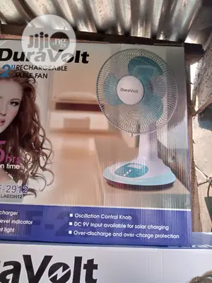 Duravolt 12 Inches Table Rechargeable Fan