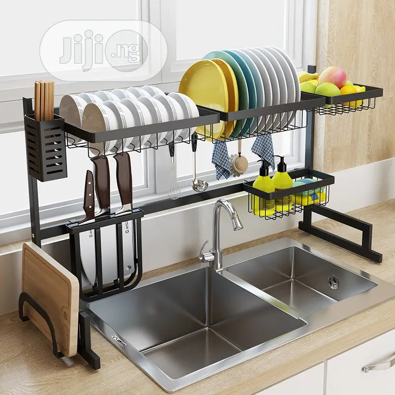 Over the Sink Dish Draining Kitchen Rack Organizer