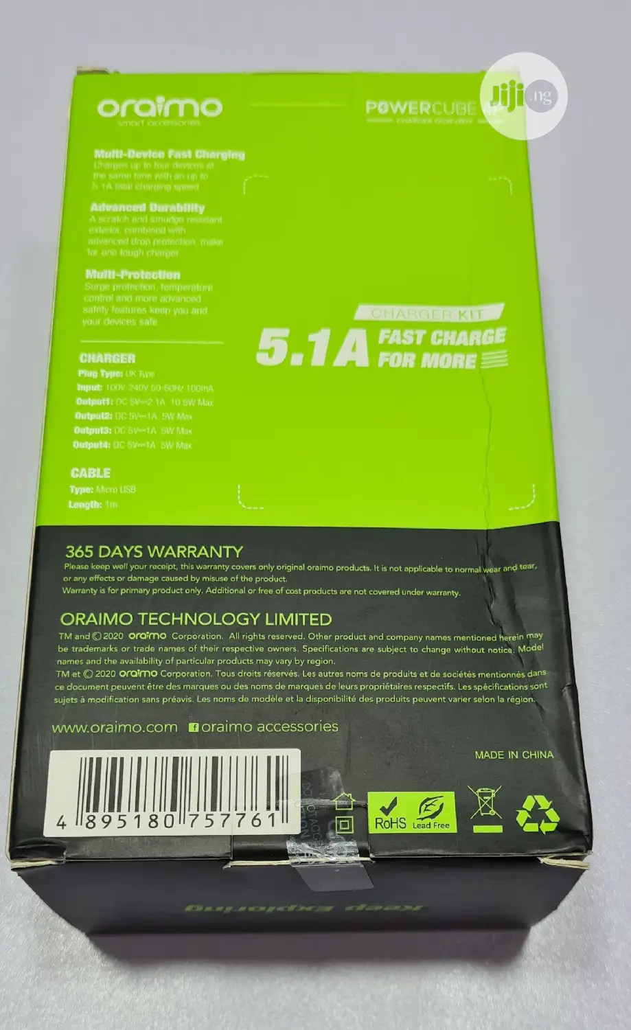 Oraimo 5.1A 4p Fast Charger