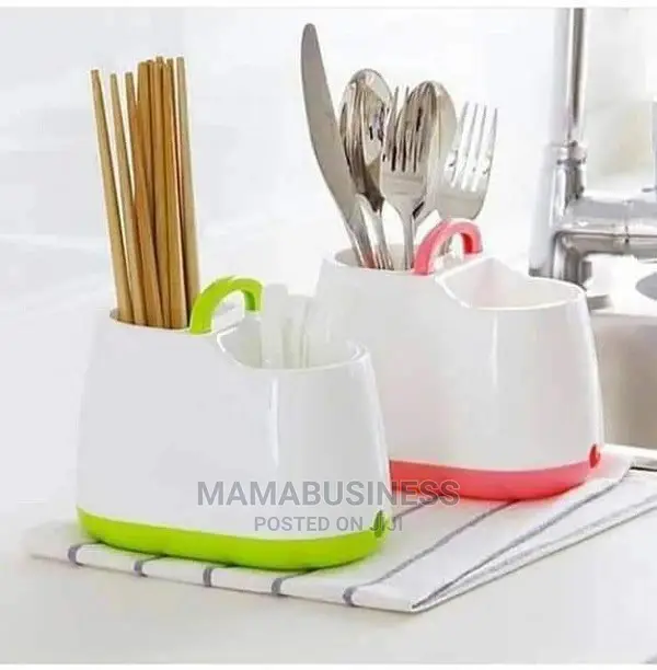1pc Cutlery Holder With Drainer Organizer