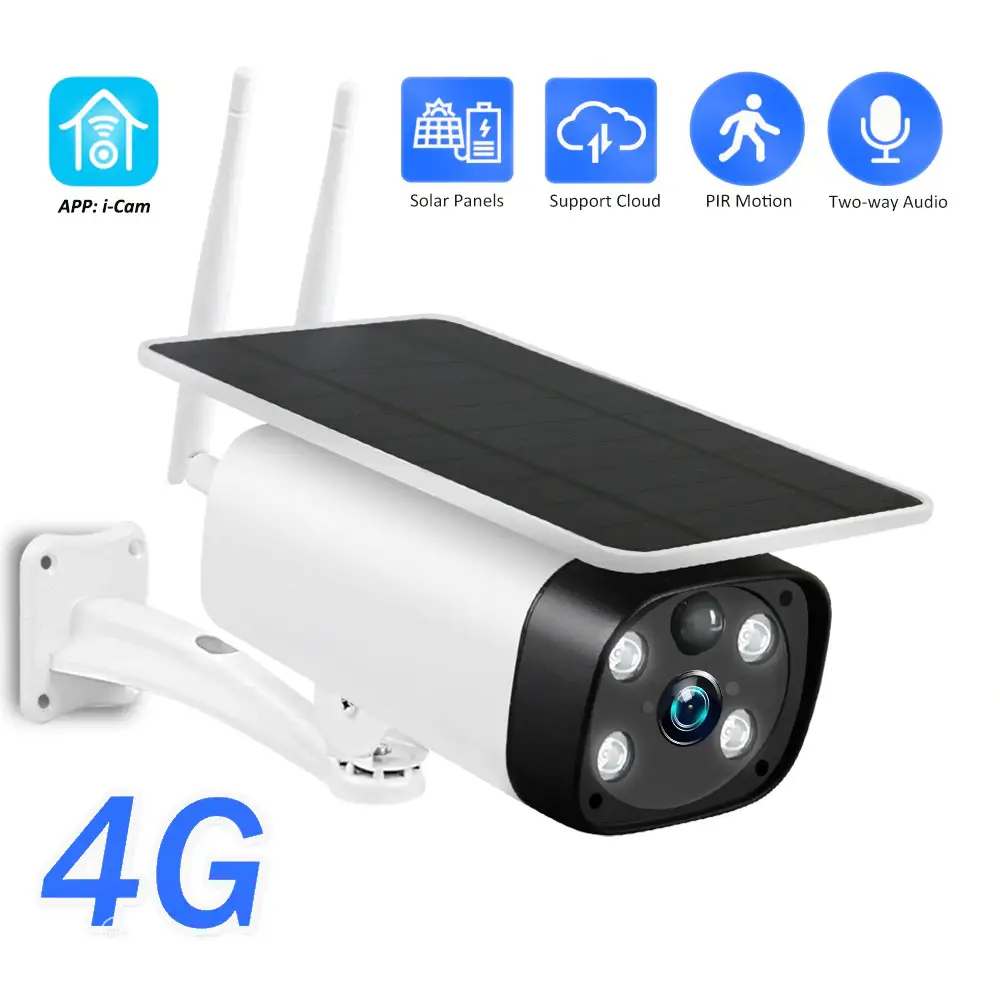 4G Outdoor SIM Card Solar Wireless Security Camera