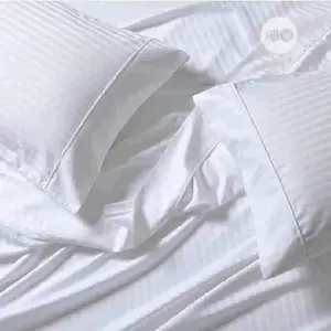 Luxurious White Striped Bedding Set
