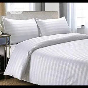Luxurious White Striped Bedding Set