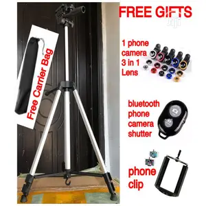 Tripod Stand With 3 in 1 Phone Len Camera Bluetooth Shutter