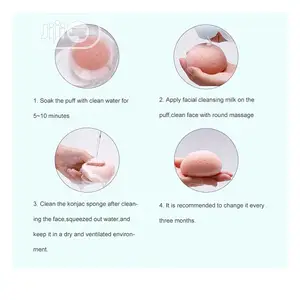 1pcs Round Shape Puff Konjac Sponge