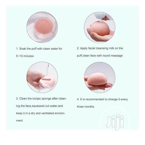 1pcs Round Shape Puff Konjac Sponge