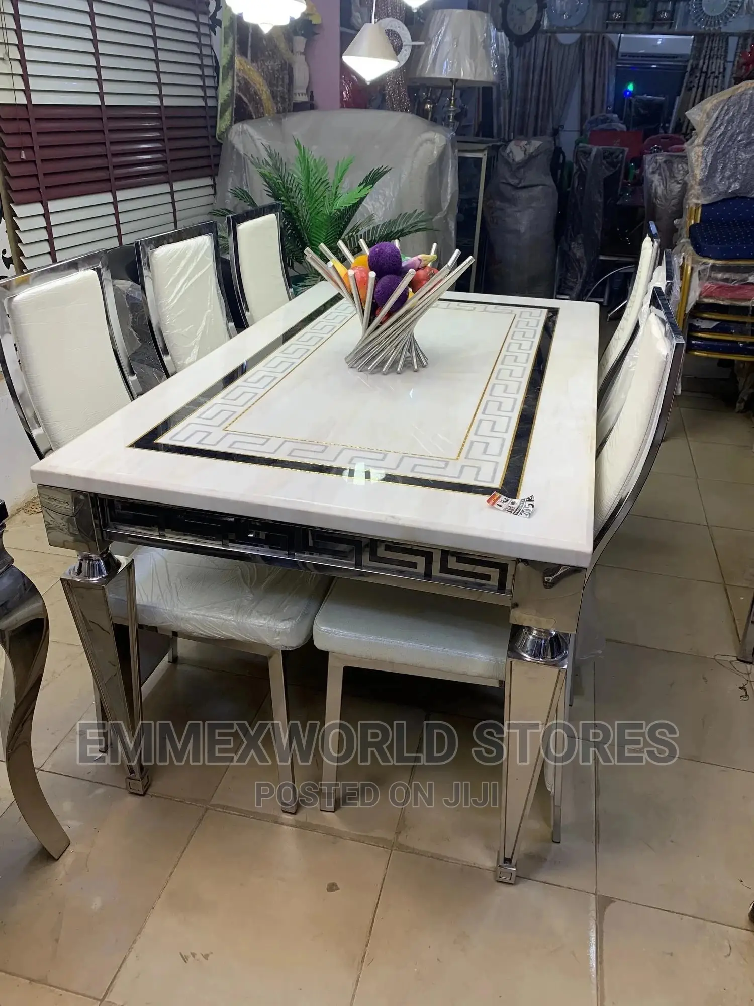 Versace Marble Dinning Set With 6 Chairs