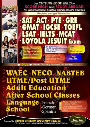 Sat/Act/Toefl/Ielts/Gre/Gmat/McAt/Lsat/Waec/Neco/Jamb Lesson
