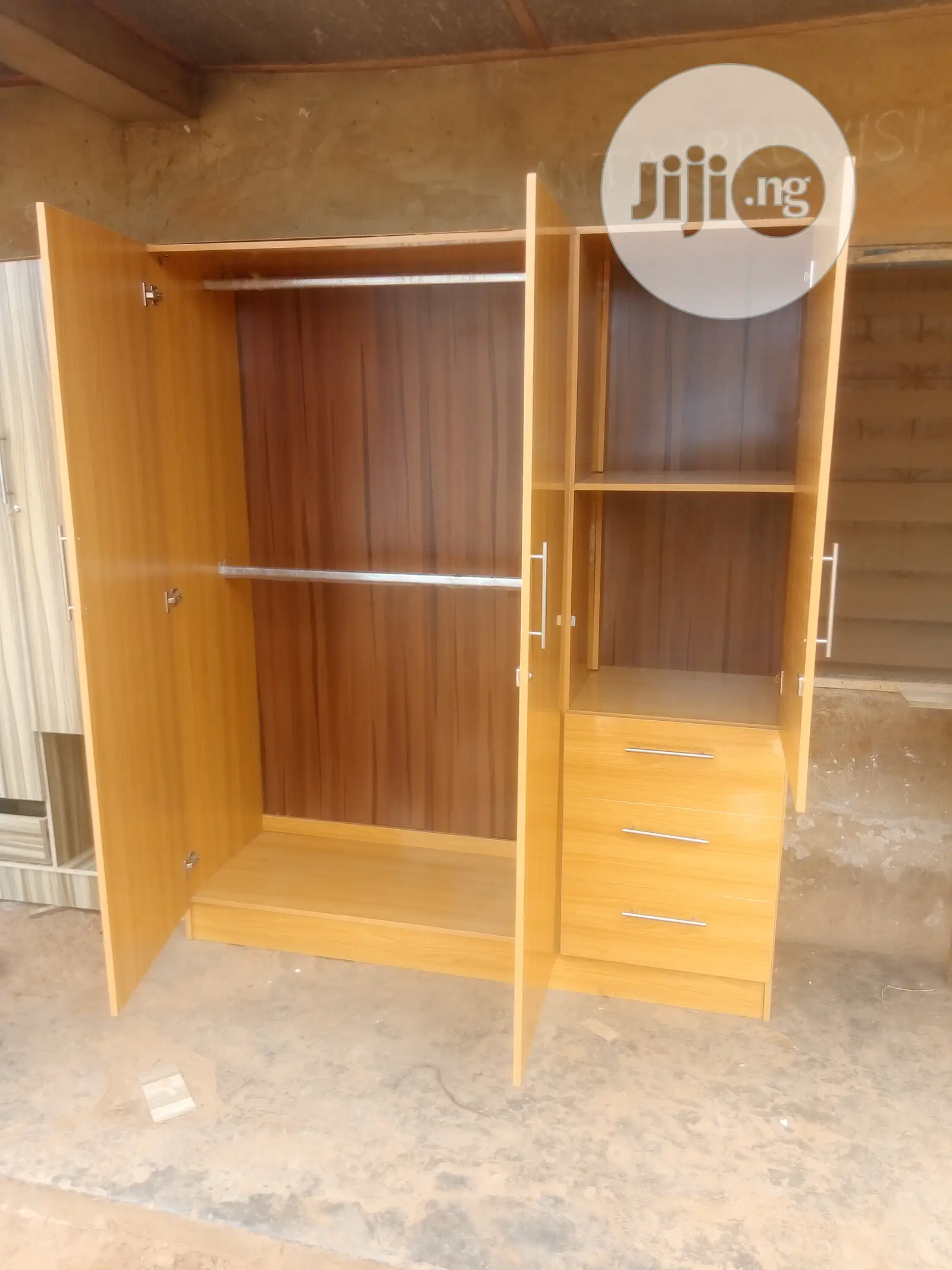2 Doors Wardrobe With Locker and Show Rack