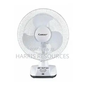Century Rechargable Table Fan - Blades+LED Light