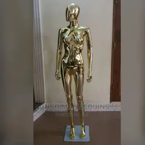 Size 8 Faceless Female Gold Chrome Mannequin