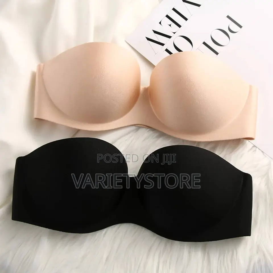 Sexy Non-Slip Strapless Gathering Invisible Push Up Bra