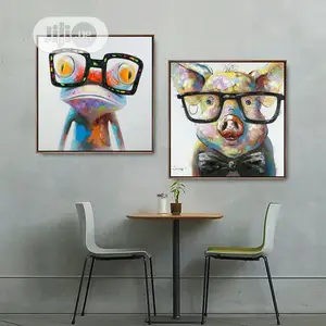 Frog and Pig Oil Painting Wall