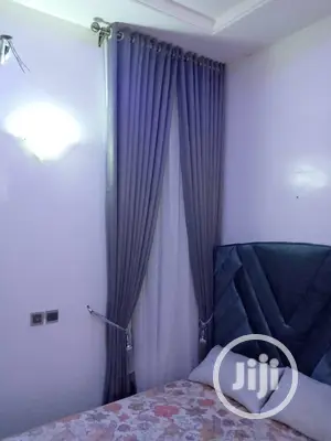 Long Length Gray Rings Curtain
