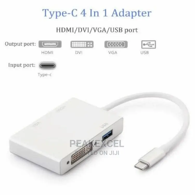 4 in 1 Type C to Hdmi Adapter USB C 3.1 to Hdmi Vga Dvi USB