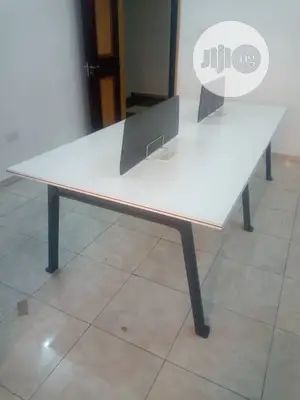 White Workstation For 4people